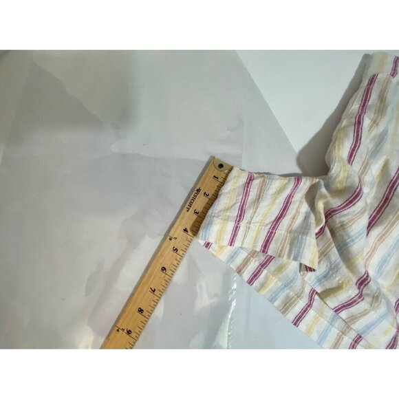 Gap Linen Shorts Women's Size XL Cream with Stripes Pockets Elastic Waist NWT - Picture 11 of 12